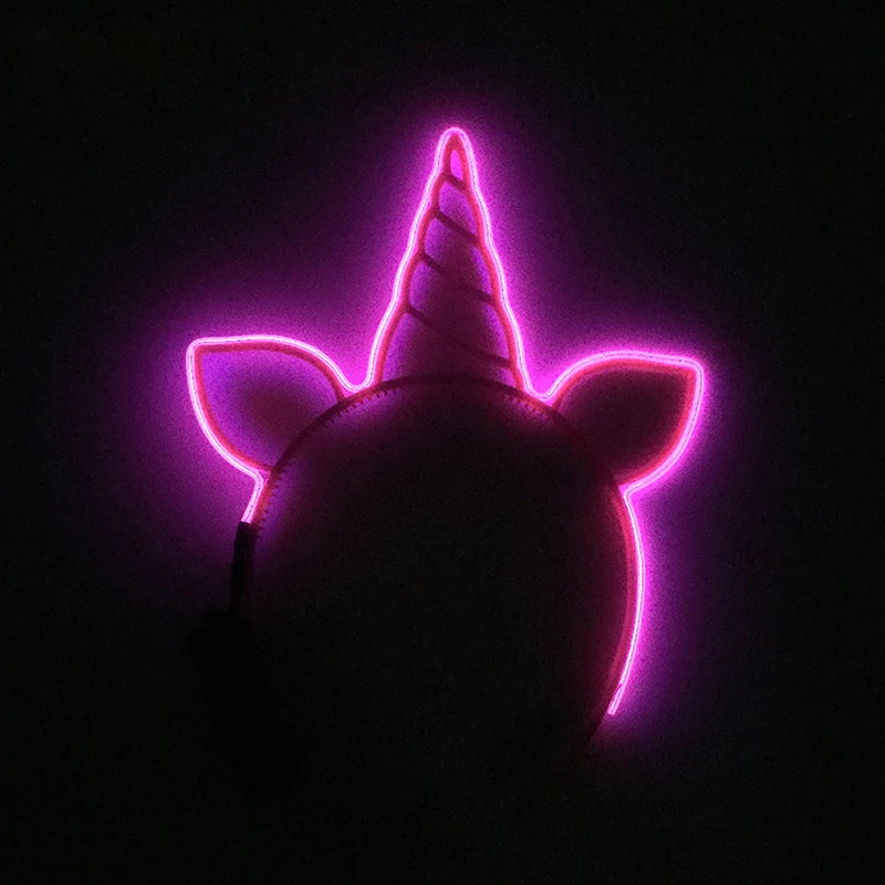 Newest LED Light Up Headband Colorful Color Cat Ear Light Headband For NightClub Rave Party Bachelor Party Supplies