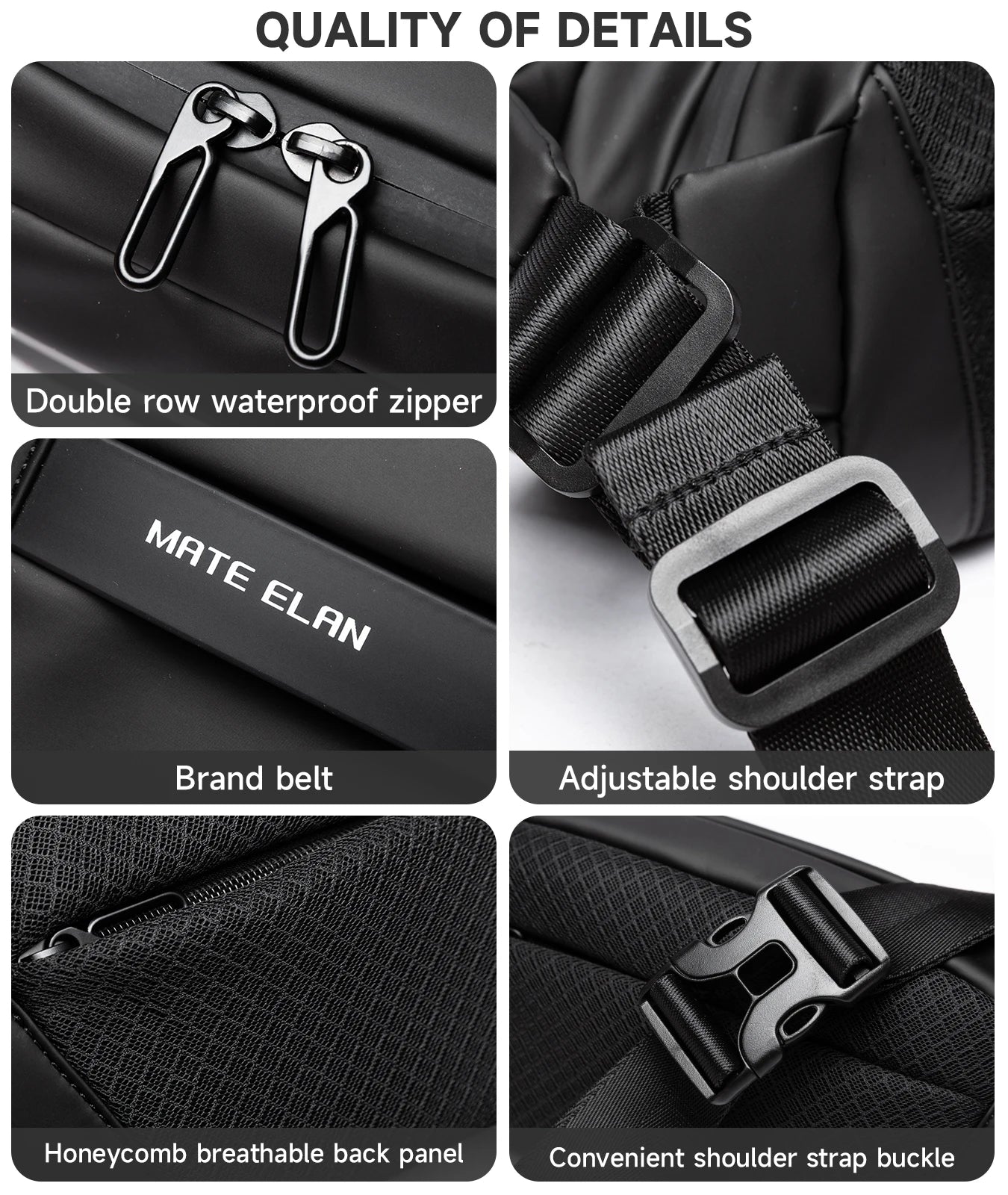 Waterproof Chest Bag, Solid Men's Crossbody Bag, Daily Phone Shoulder Bag, Travel Sports Sling Bag, Trend Men Fanny Pack