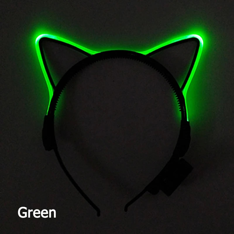 Newest LED Light Up Headband Colorful Color Cat Ear Light Headband For NightClub Rave Party Bachelor Party Supplies