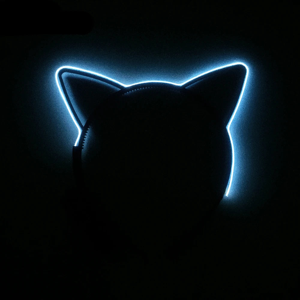 Newest LED Light Up Headband Colorful Color Cat Ear Light Headband For NightClub Rave Party Bachelor Party Supplies