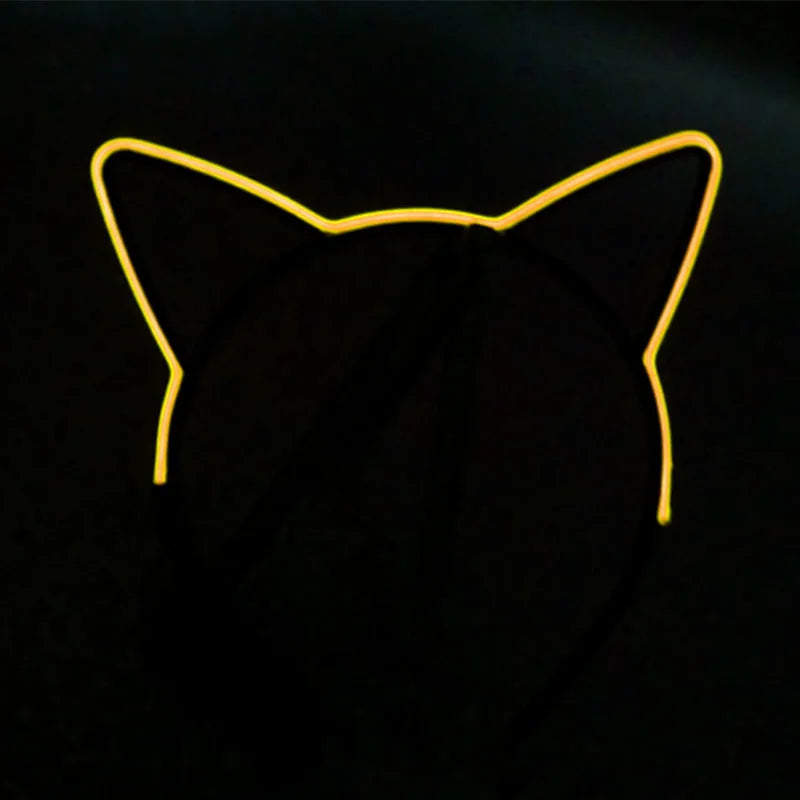 Newest LED Light Up Headband Colorful Color Cat Ear Light Headband For NightClub Rave Party Bachelor Party Supplies