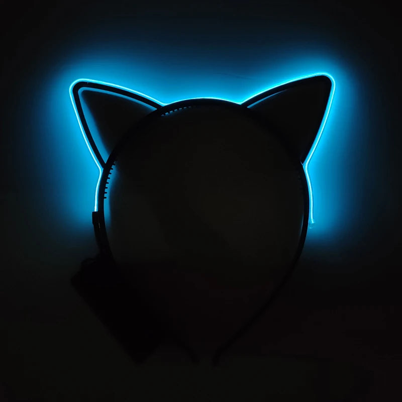 Newest LED Light Up Headband Colorful Color Cat Ear Light Headband For NightClub Rave Party Bachelor Party Supplies