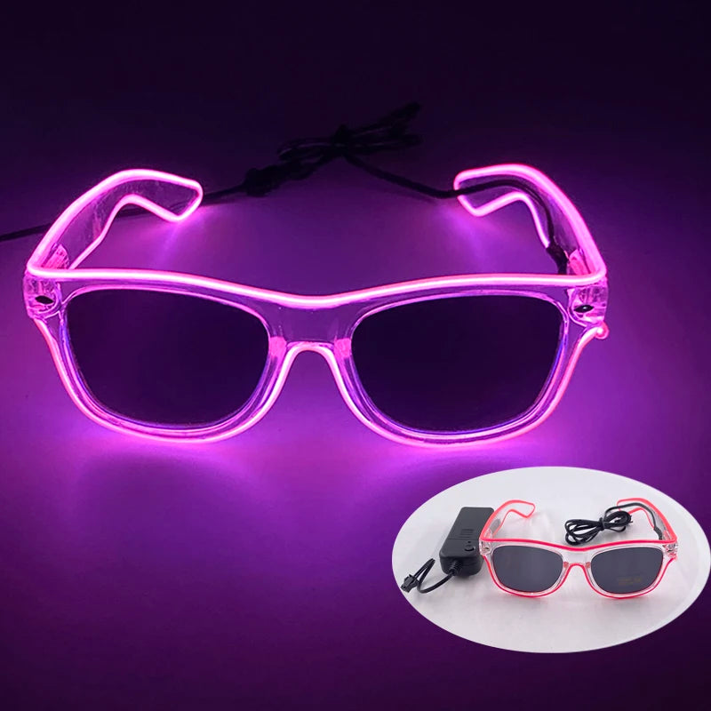 New Cool Cyberpunk Style Glasses Glowing Party Decor Luminous LED Sunglasses Lighting Up Bar Rave Music Dancing Party