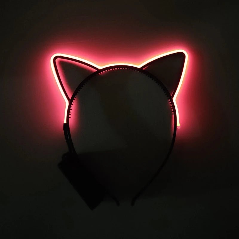 Newest LED Light Up Headband Colorful Color Cat Ear Light Headband For NightClub Rave Party Bachelor Party Supplies
