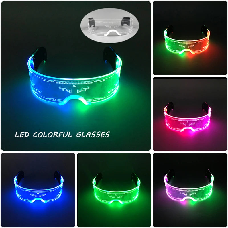 New Cool Cyberpunk Style Glasses Glowing Party Decor Luminous LED Sunglasses Lighting Up Bar Rave Music Dancing Party