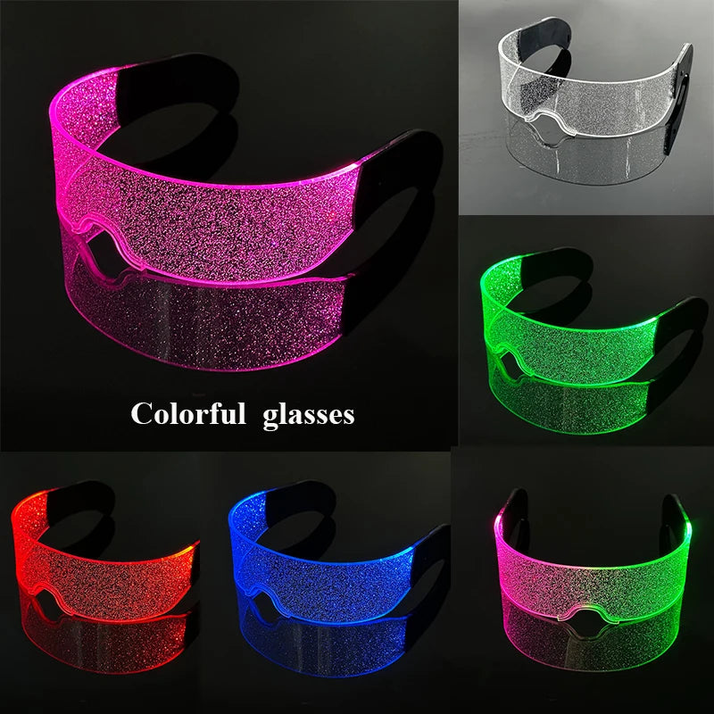 New Cool Cyberpunk Style Glasses Glowing Party Decor Luminous LED Sunglasses Lighting Up Bar Rave Music Dancing Party