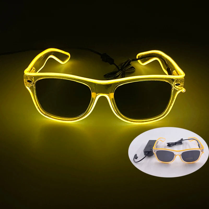 New Cool Cyberpunk Style Glasses Glowing Party Decor Luminous LED Sunglasses Lighting Up Bar Rave Music Dancing Party