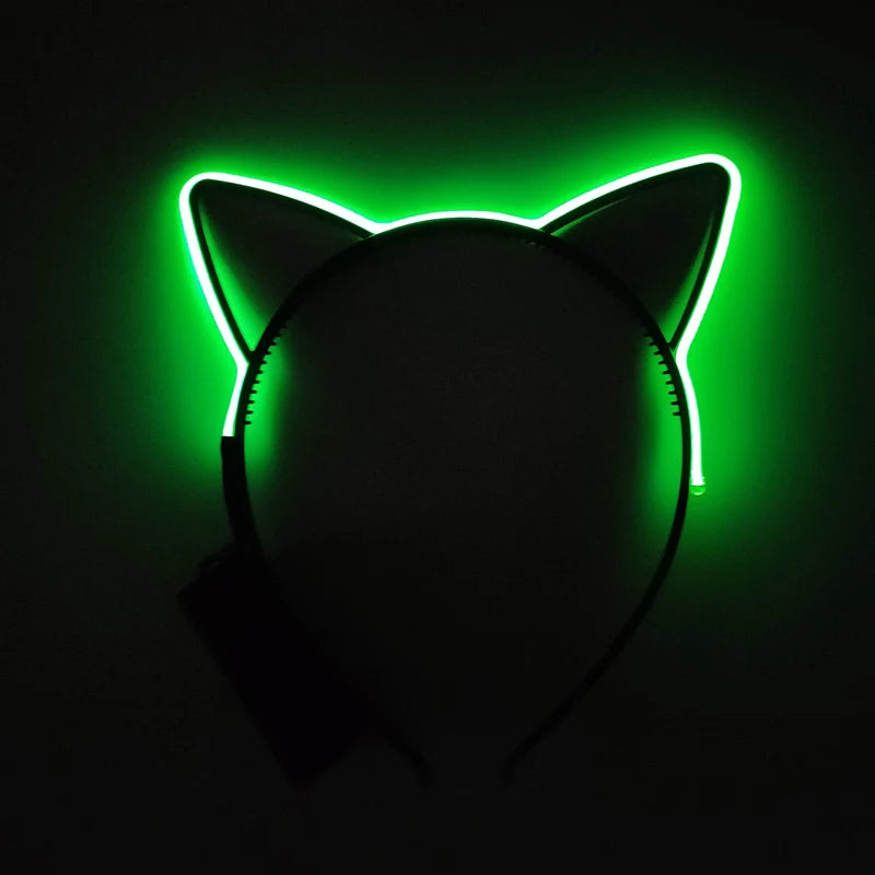 Newest LED Light Up Headband Colorful Color Cat Ear Light Headband For NightClub Rave Party Bachelor Party Supplies