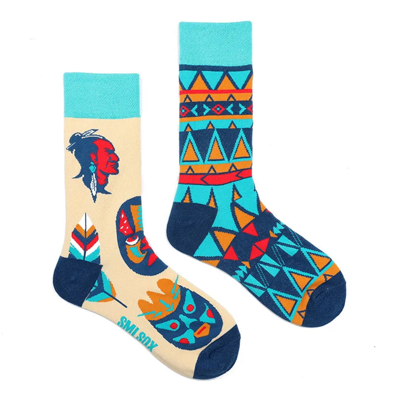 1 Pair Man Women Sock Original AB Tide Socks Medium High Tube Colorful Socks Mystery Alien Cotton Cowboy Clown Bomb Unisex Socks