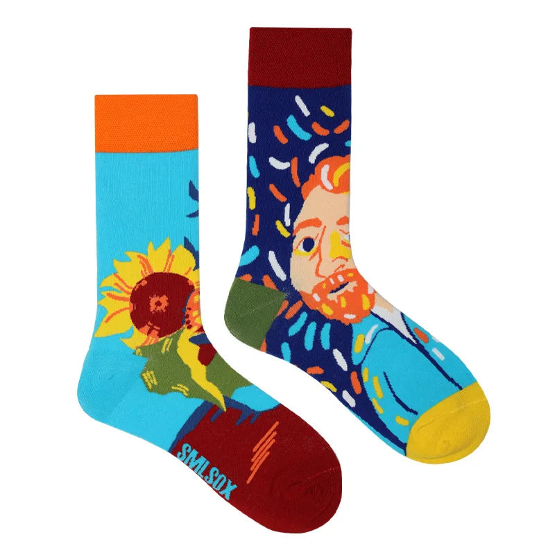 1 Pair Man Women Sock Original AB Tide Socks Medium High Tube Colorful Socks Mystery Alien Cotton Cowboy Clown Bomb Unisex Socks