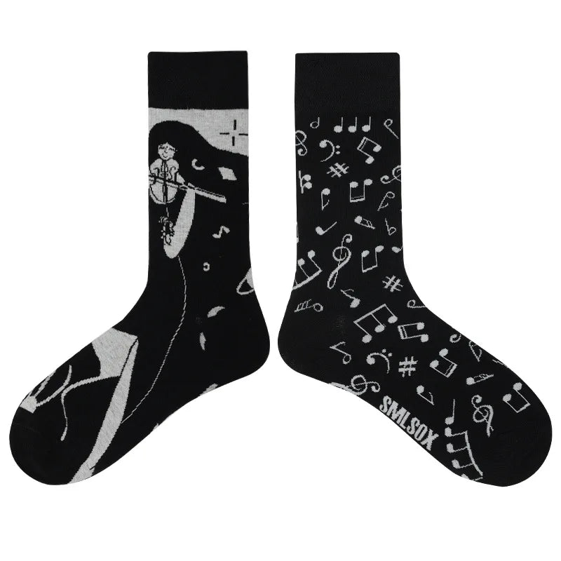 1 Pair Man Women Sock Original AB Tide Socks Medium High Tube Colorful Socks Mystery Alien Cotton Cowboy Clown Bomb Unisex Socks