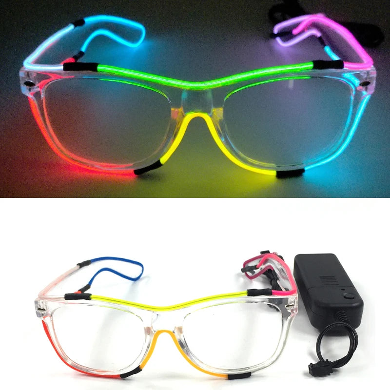 New Cool Cyberpunk Style Glasses Glowing Party Decor Luminous LED Sunglasses Lighting Up Bar Rave Music Dancing Party