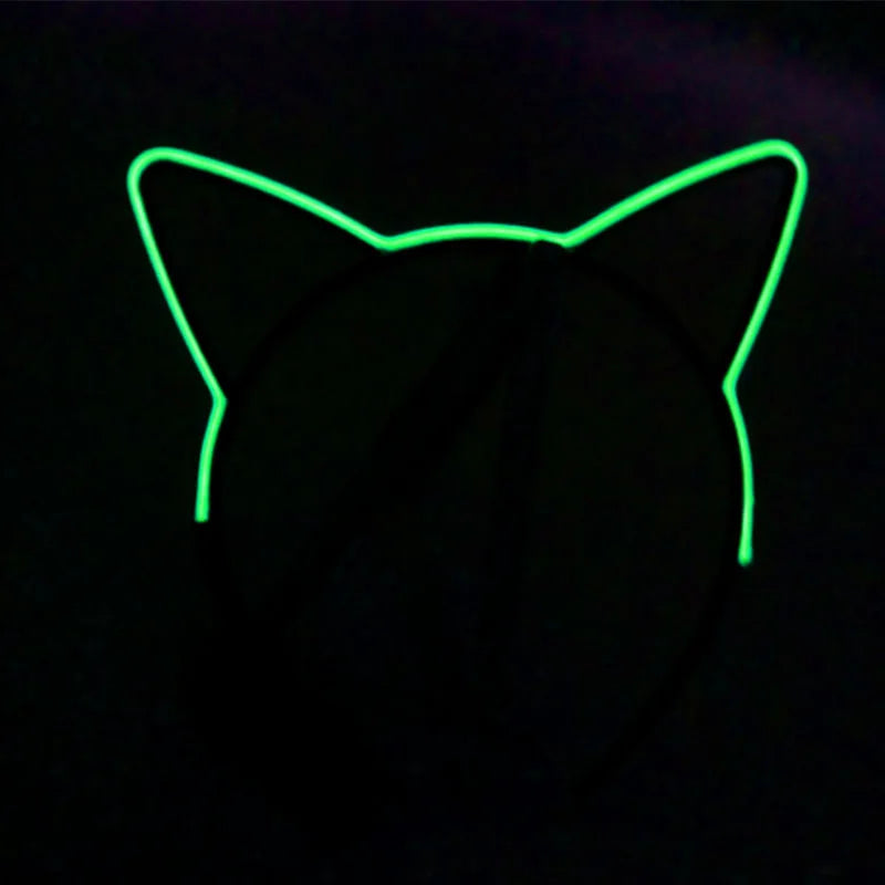 Newest LED Light Up Headband Colorful Color Cat Ear Light Headband For NightClub Rave Party Bachelor Party Supplies