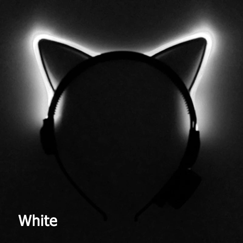 Newest LED Light Up Headband Colorful Color Cat Ear Light Headband For NightClub Rave Party Bachelor Party Supplies