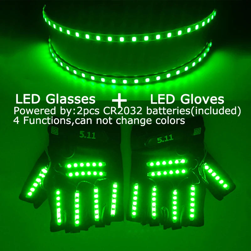 USB Rechargeable Color Changing LED Glow Gloves Rave Flashing Finger Lighting Glove Light Up Rave Costume DJ Party Decor
