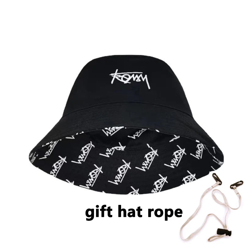 Reversible Hat Big Head Size Autumn Bucket Hat Men Korean Casual Street Panama Hat Hiphop Golf Fisherman Hat Caps for Women