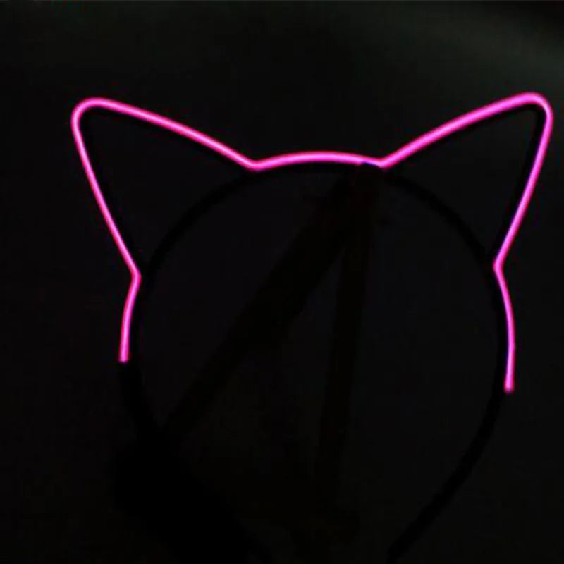 Newest LED Light Up Headband Colorful Color Cat Ear Light Headband For NightClub Rave Party Bachelor Party Supplies