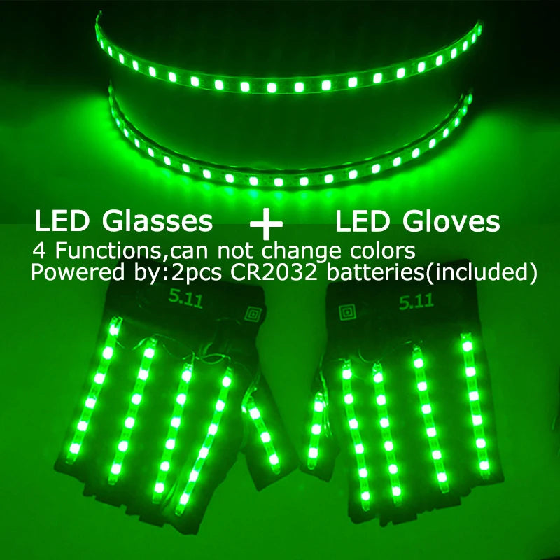 USB Rechargeable Color Changing LED Glow Gloves Rave Flashing Finger Lighting Glove Light Up Rave Costume DJ Party Decor