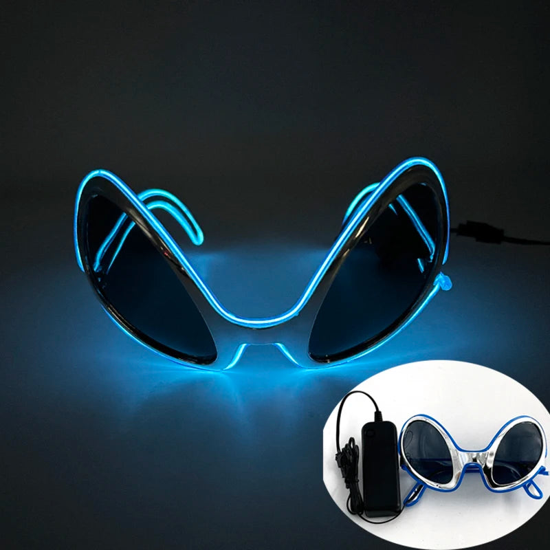New Cool Cyberpunk Style Glasses Glowing Party Decor Luminous LED Sunglasses Lighting Up Bar Rave Music Dancing Party