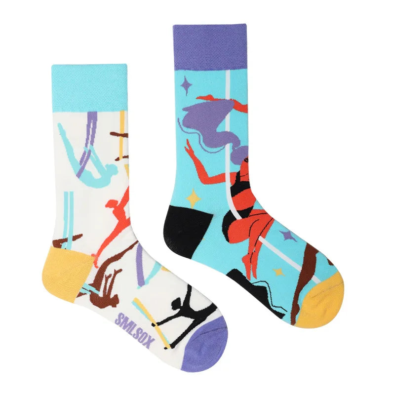 1 Pair Man Women Sock Original AB Tide Socks Medium High Tube Colorful Socks Mystery Alien Cotton Cowboy Clown Bomb Unisex Socks