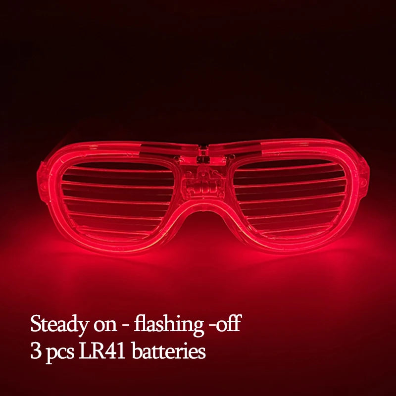 New Acrylic Luminous Glowing Cyberpunk Glasses LED Light Up Halloween Party Skull Glasses Bar Club Props Neon Glasses Supplies