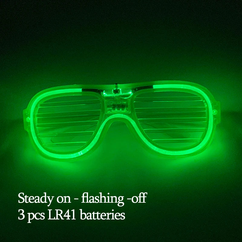 New Acrylic Luminous Glowing Cyberpunk Glasses LED Light Up Halloween Party Skull Glasses Bar Club Props Neon Glasses Supplies
