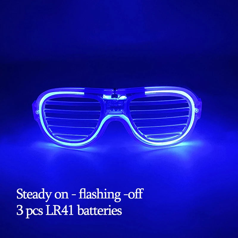 New Acrylic Luminous Glowing Cyberpunk Glasses LED Light Up Halloween Party Skull Glasses Bar Club Props Neon Glasses Supplies