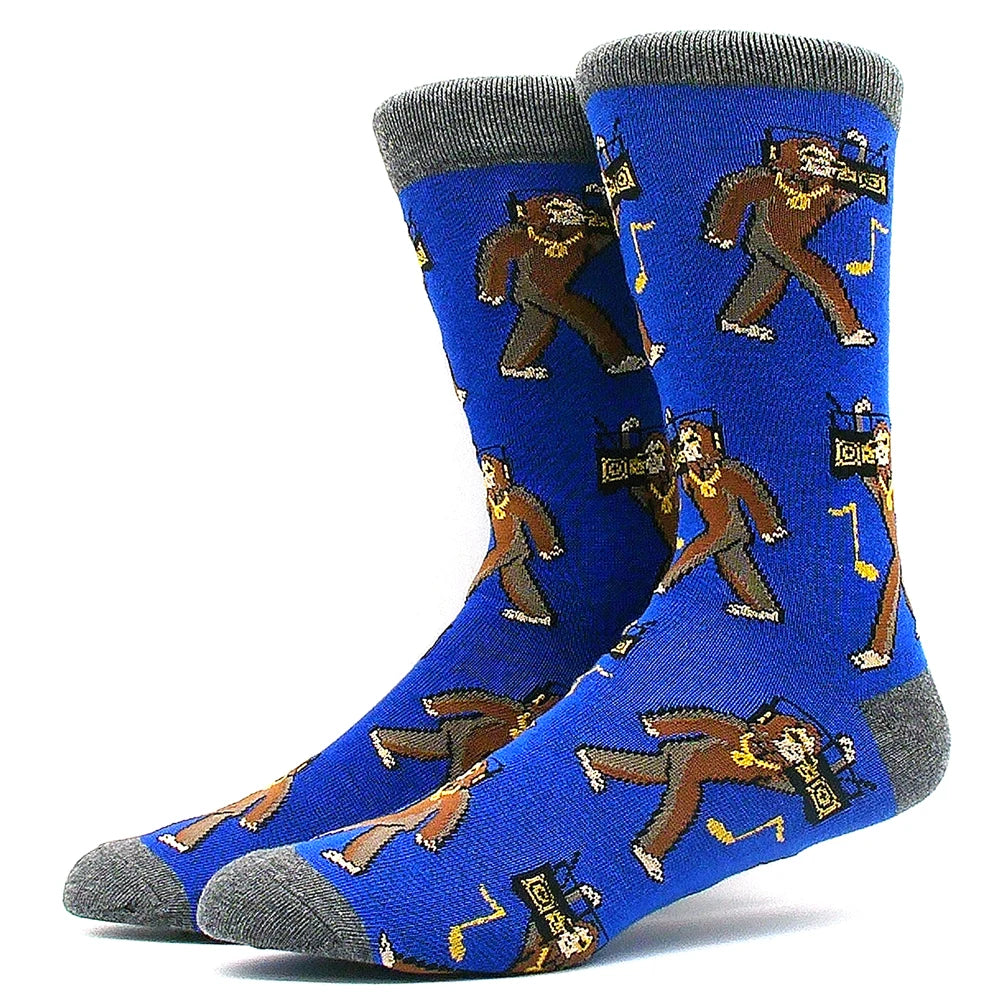 Happy Funny Socks Men's and Women's Alien Sheep Pattern Sokken Diversidos Jacquard Calcetines Unisex Hip Hop Skateboarding Socks