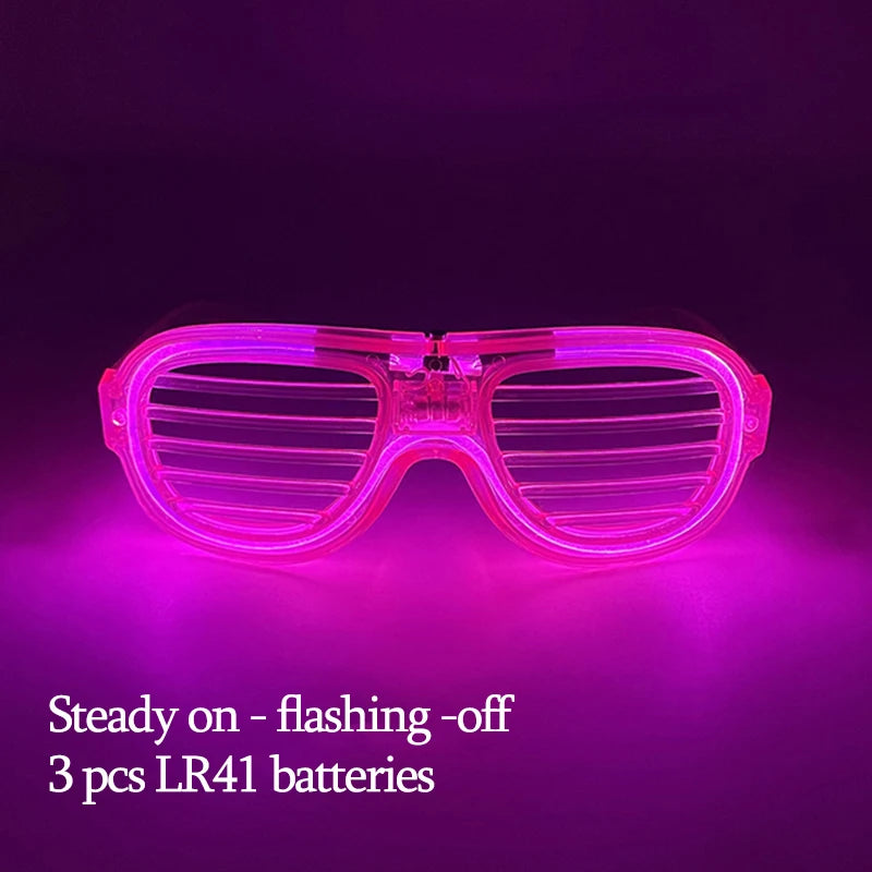 New Acrylic Luminous Glowing Cyberpunk Glasses LED Light Up Halloween Party Skull Glasses Bar Club Props Neon Glasses Supplies
