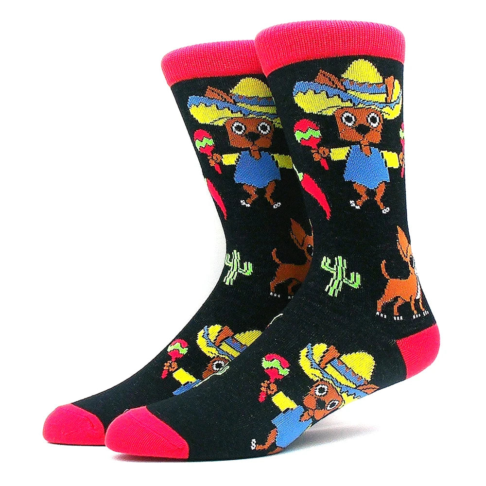 Happy Funny Socks Men's and Women's Alien Sheep Pattern Sokken Diversidos Jacquard Calcetines Unisex Hip Hop Skateboarding Socks