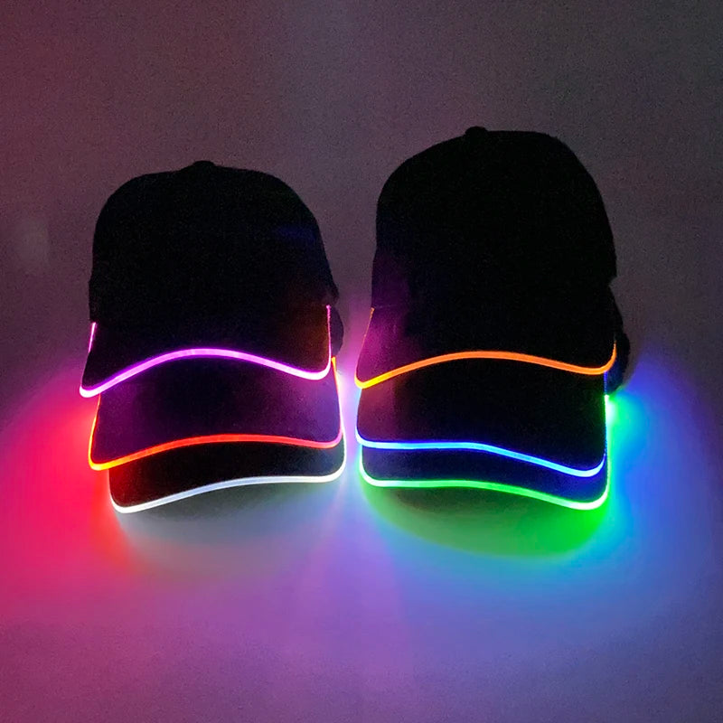 LED Light up Baseball Hat Flashing Glow Rave Party Cap luminous hat for Women Men Hip-hop Club bar Stage Performance Supplies
