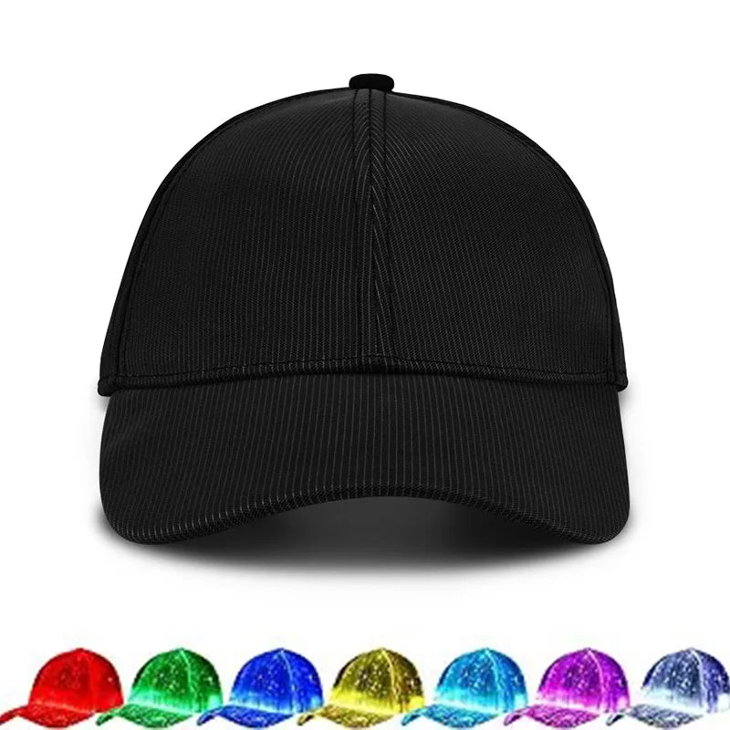 LED Light up Baseball Hat Flashing Glow Rave Party Cap luminous hat for Women Men Hip-hop Club bar Stage Performance Supplies