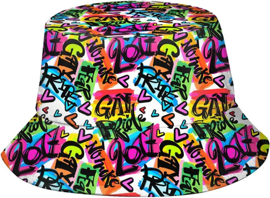 Fashion LGBT Rainbow Bucket Hat - Gay Pride Love is Love Pattern, Lightweight, Breathable Outdoor for Women Men