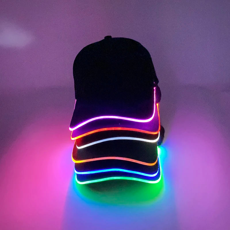 LED Light up Baseball Hat Flashing Glow Rave Party Cap luminous hat for Women Men Hip-hop Club bar Stage Performance Supplies