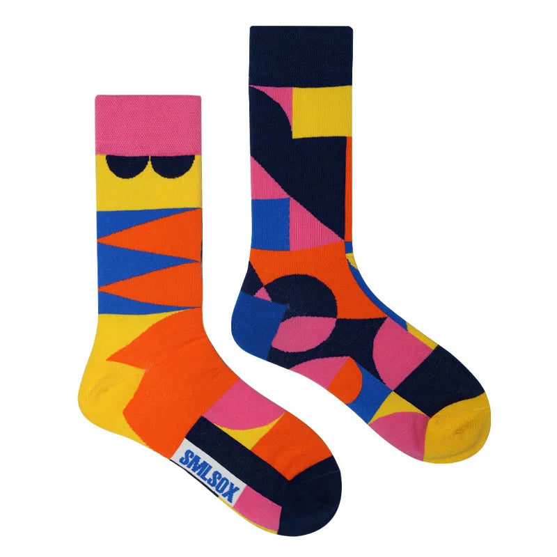 1 Pair Man Women Sock Original AB Tide Socks Medium High Tube Colorful Socks Mystery Alien Cotton Cowboy Clown Bomb Unisex Socks