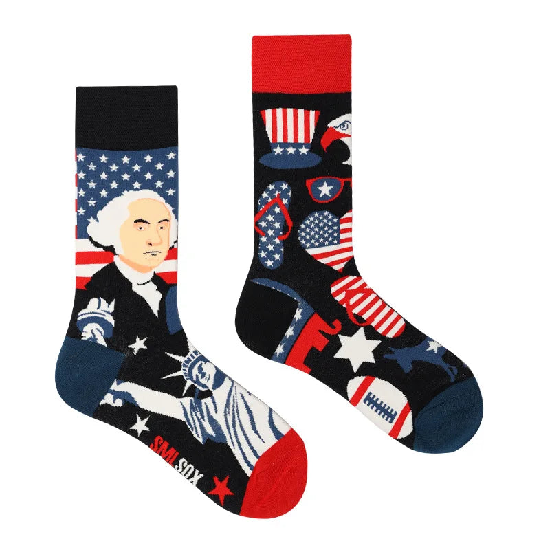 1 Pair Man Women Sock Original AB Tide Socks Medium High Tube Colorful Socks Mystery Alien Cotton Cowboy Clown Bomb Unisex Socks