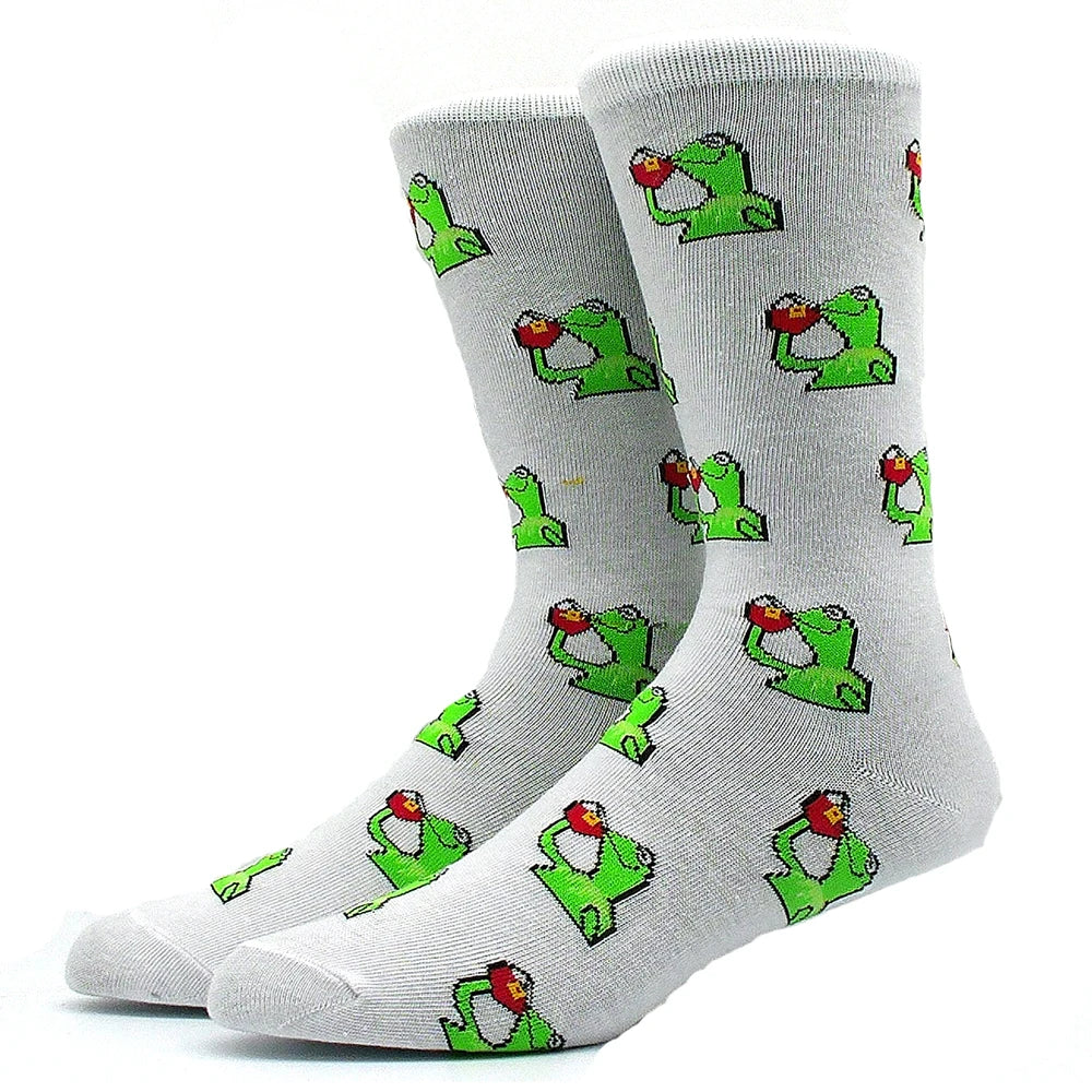 Happy Funny Socks Men's and Women's Alien Sheep Pattern Sokken Diversidos Jacquard Calcetines Unisex Hip Hop Skateboarding Socks