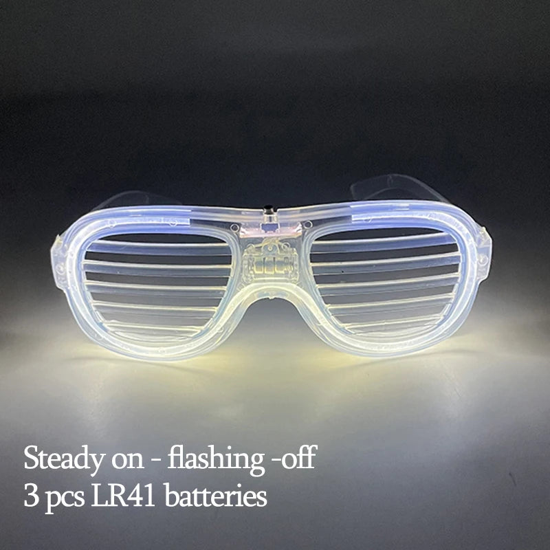 New Acrylic Luminous Glowing Cyberpunk Glasses LED Light Up Halloween Party Skull Glasses Bar Club Props Neon Glasses Supplies