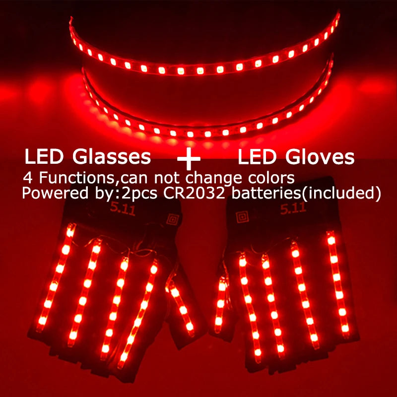 USB Rechargeable Color Changing LED Glow Gloves Rave Flashing Finger Lighting Glove Light Up Rave Costume DJ Party Decor