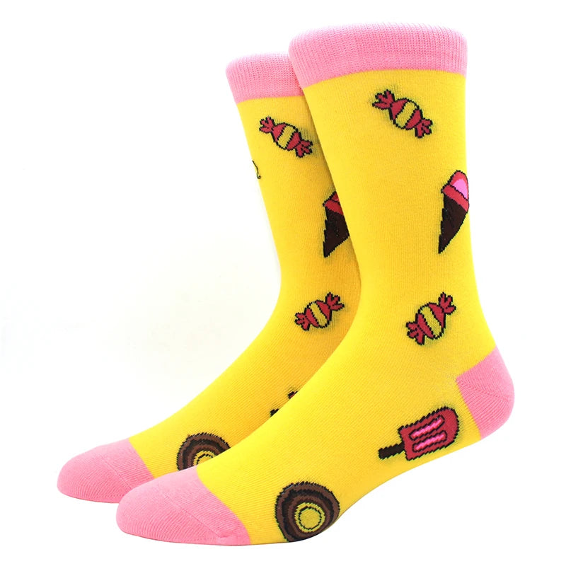 Happy Funny Socks Men's and Women's Alien Sheep Pattern Sokken Diversidos Jacquard Calcetines Unisex Hip Hop Skateboarding Socks