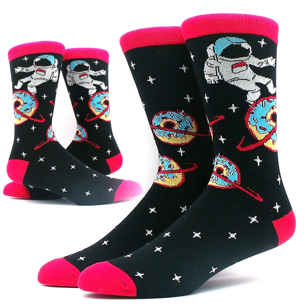 Happy Funny Socks Men's and Women's Alien Sheep Pattern Sokken Diversidos Jacquard Calcetines Unisex Hip Hop Skateboarding Socks