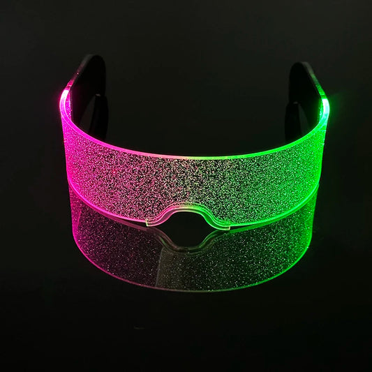 Rave Colorful Glowing Light Birthday Glasses Luminous LED Party Glasses Neon Googles Masquerade Concert Props Flashing Glasses
