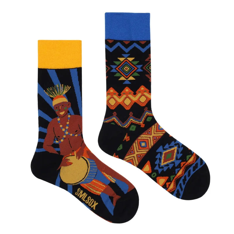 1 Pair Man Women Sock Original AB Tide Socks Medium High Tube Colorful Socks Mystery Alien Cotton Cowboy Clown Bomb Unisex Socks