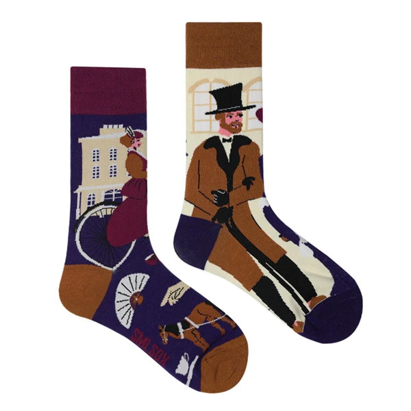 1 Pair Man Women Sock Original AB Tide Socks Medium High Tube Colorful Socks Mystery Alien Cotton Cowboy Clown Bomb Unisex Socks