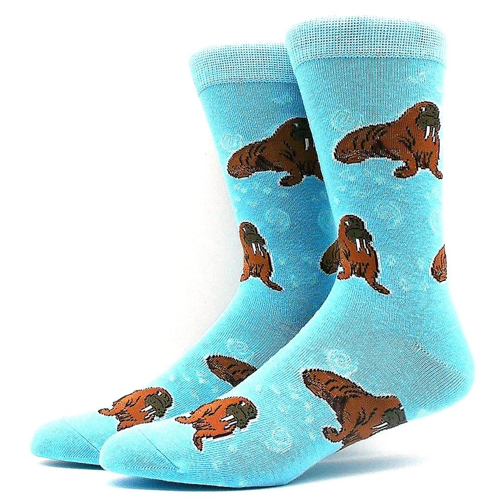 Happy Funny Socks Men's and Women's Alien Sheep Pattern Sokken Diversidos Jacquard Calcetines Unisex Hip Hop Skateboarding Socks