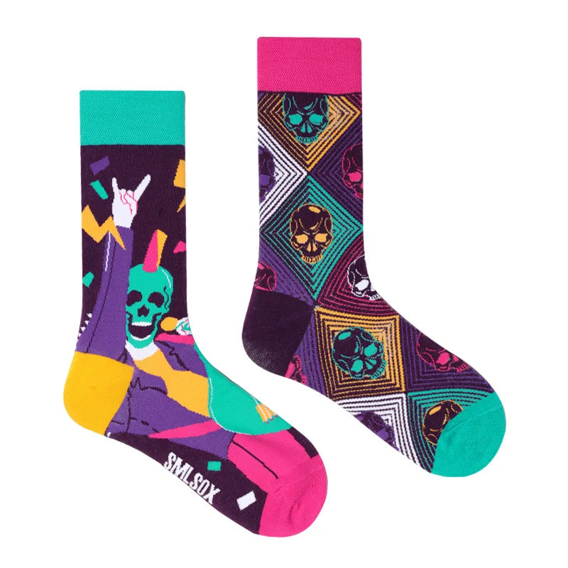 1 Pair Man Women Sock Original AB Tide Socks Medium High Tube Colorful Socks Mystery Alien Cotton Cowboy Clown Bomb Unisex Socks