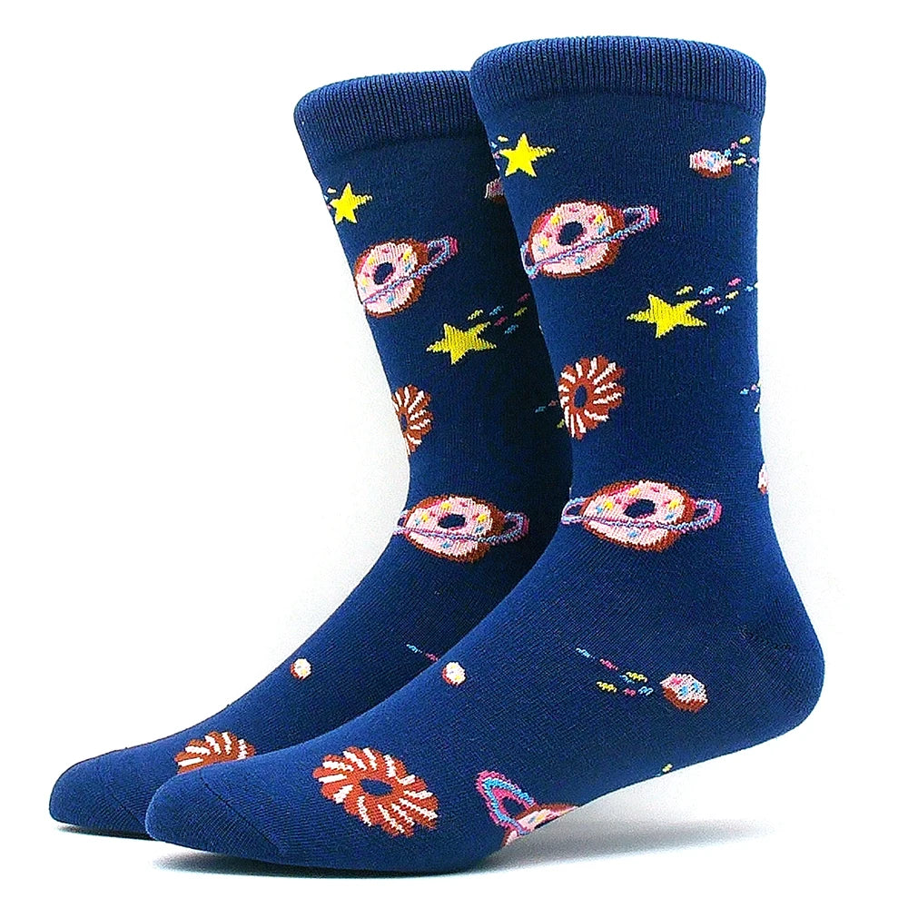 Happy Funny Socks Men's and Women's Alien Sheep Pattern Sokken Diversidos Jacquard Calcetines Unisex Hip Hop Skateboarding Socks