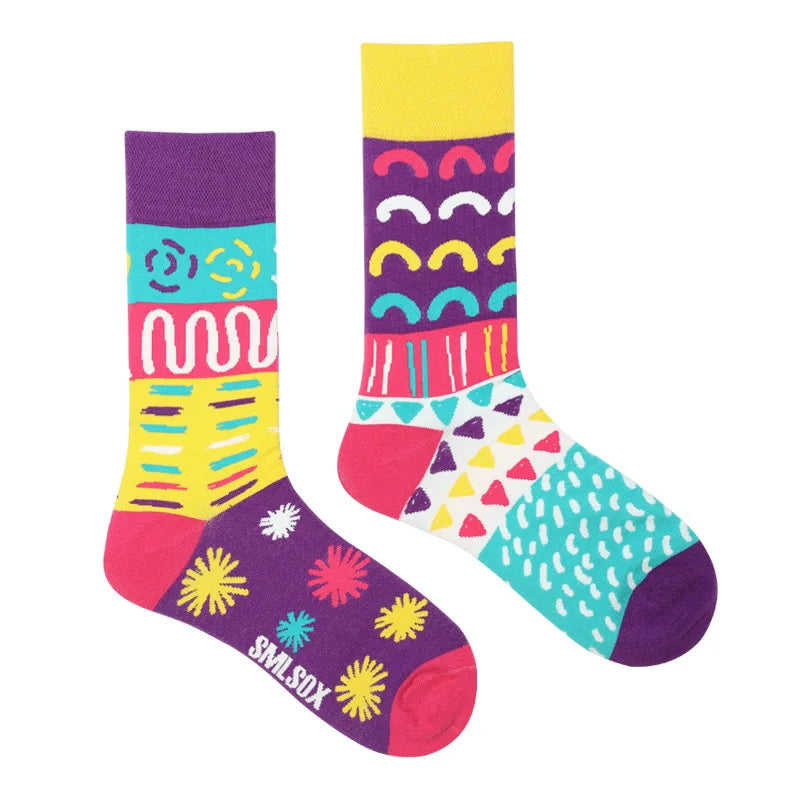 1 Pair Man Women Sock Original AB Tide Socks Medium High Tube Colorful Socks Mystery Alien Cotton Cowboy Clown Bomb Unisex Socks