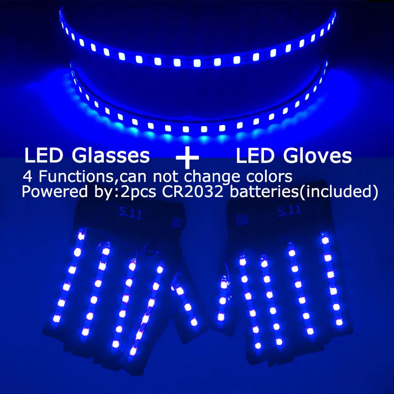USB Rechargeable Color Changing LED Glow Gloves Rave Flashing Finger Lighting Glove Light Up Rave Costume DJ Party Decor