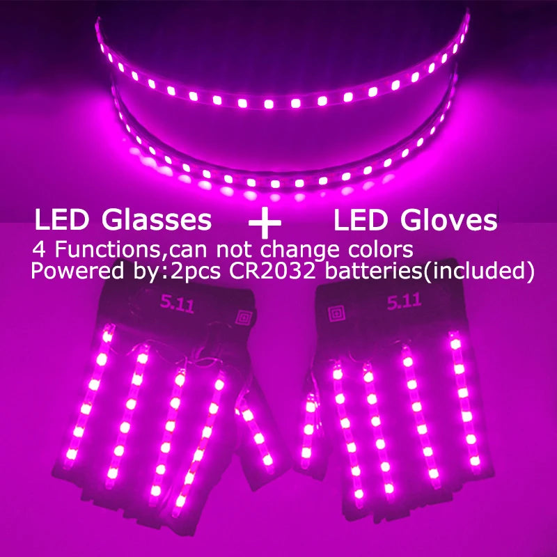 USB Rechargeable Color Changing LED Glow Gloves Rave Flashing Finger Lighting Glove Light Up Rave Costume DJ Party Decor